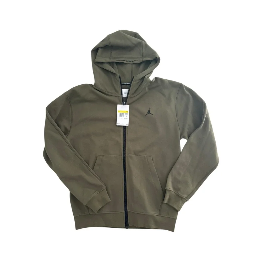 Nike Jordan Sport Full Zip Hoodie Olive Green Activewear‎ Jacket Mens Small NWT